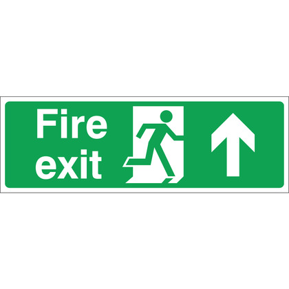 Fire Exit (UP) Sign, 45x15cm (Rigid)
