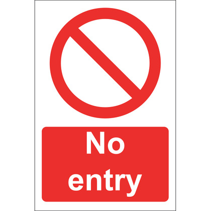 No Entry Sign, Rigid 20x30cm