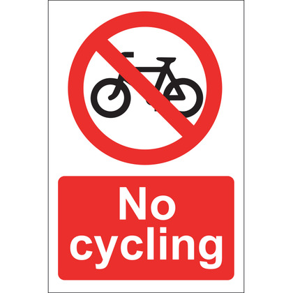 No Cycling Sign, Rigid 20x30cm
