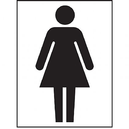 Toilet Female Symbol Vinyl Sign 15x20cm
