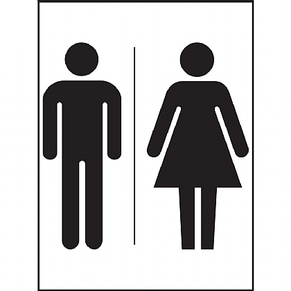 Toilet Male and Female Symbol Vinyl Sign 15x20cm