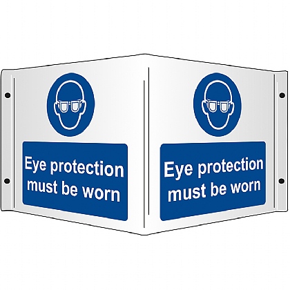 Eye Protection Must be Worn Rigid 3D Projecting Sign 43x20cm