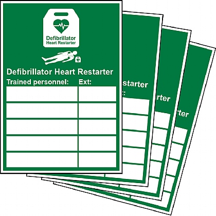 Defibrillator Trained Personnel Updateable Sign A5