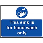 This Sink For Hand Wash Only Vinyl Sign 20x15cm